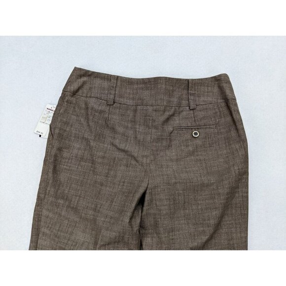 AB Studio Women's Cropped Dress Pants Size 10 Brown Flat Front NEW - Picture 15 of 15